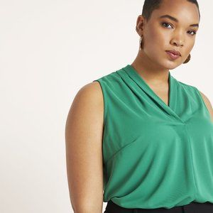 Eloquii Pleated Neckline Easy Tank